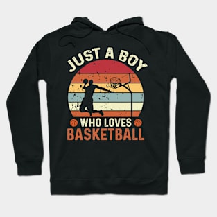 Retro Basketball Lover Boys Basketball Player Hoodie